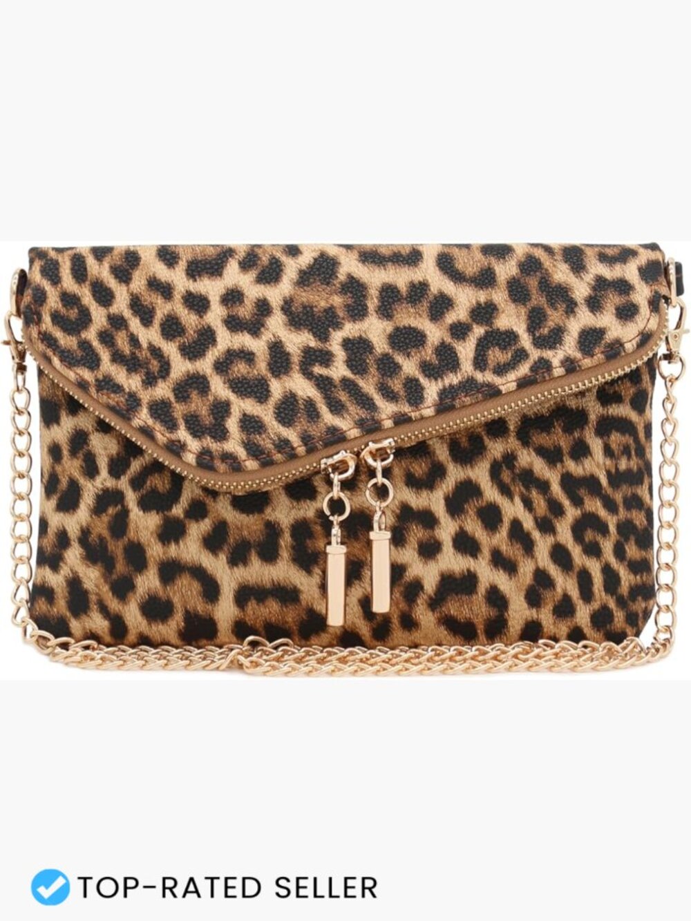 Envelope Wristlet Clutch Crossbody Bag with Chain Strap Convertible